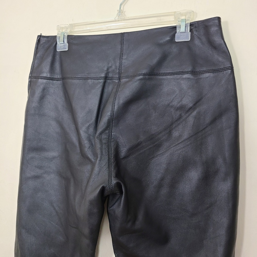 EXPRESS Black Leather Womens 9/10 Pants Biker Moto Rockstar Gf 90s Edgy‎ Grunge - Picture 7 of 11